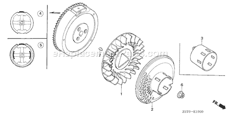 Page K Diagram and Parts List for GX390RT1 Type VXG - VIN# GCAKT-1000001 Honda Engine