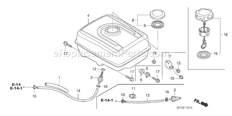Page L Diagram and Parts List for GX390RT1 Type VXG - VIN# GCAKT-1000001 Honda Engine