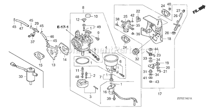 Page D Diagram and Parts List for GX390RT1 Type VXG - VIN# GCAKT-1000001 Honda Engine