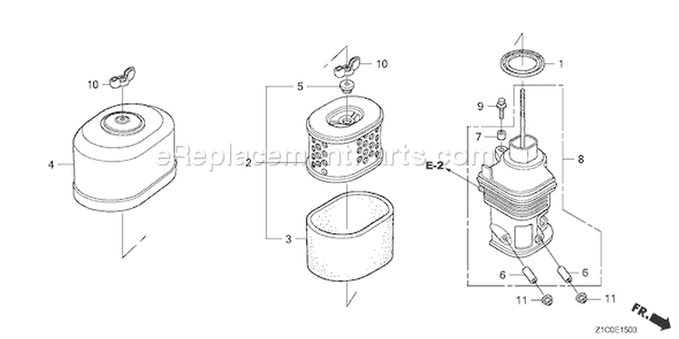 Page A Diagram and Parts List for GX390T1 Type QAPW - VIN# GCAET-1000001 Honda Engine