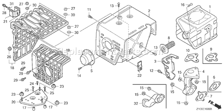 Page N Diagram and Parts List for GX390T1 Type QAPW - VIN# GCAET-1000001 Honda Engine