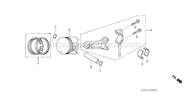 Page P Diagram and Parts List for GX390T1 Type QAPW - VIN# GCAET-1000001 Honda Engine
