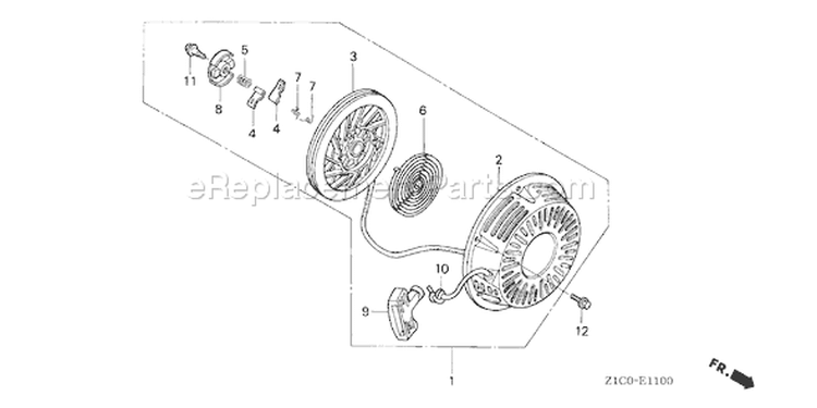 Page Q Diagram and Parts List for GX390T1 Type QAPW - VIN# GCAET-1000001 Honda Engine