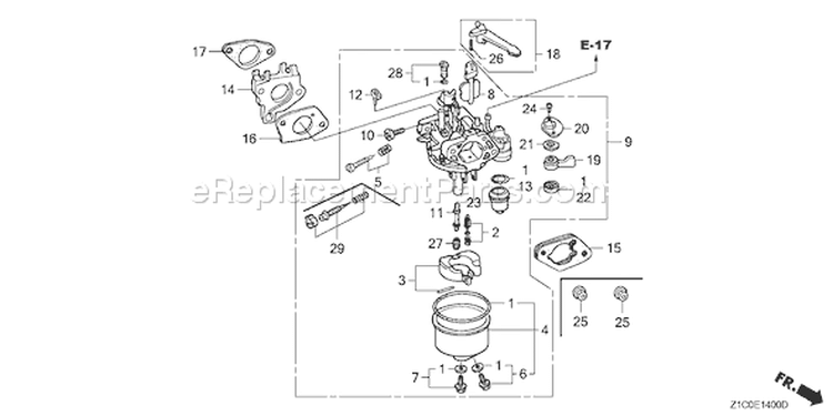 Page C Diagram and Parts List for GX390T1 Type QAPW - VIN# GCAET-1000001 Honda Engine