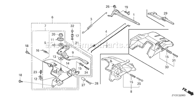 Page D Diagram and Parts List for GX390T1 Type QAPW - VIN# GCAET-1000001 Honda Engine
