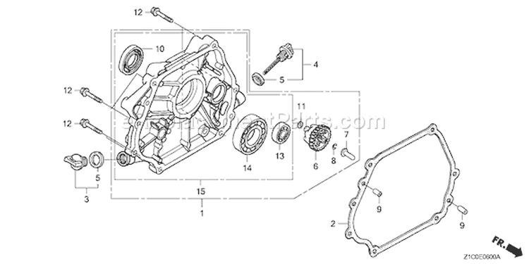 Page E Diagram and Parts List for GX390T1 Type QAPW - VIN# GCAET-1000001 Honda Engine