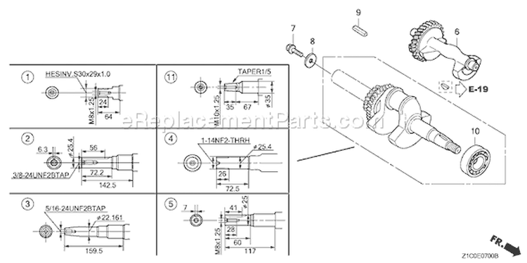 Page F Diagram and Parts List for GX390T1 Type QAPW - VIN# GCAET-1000001 Honda Engine