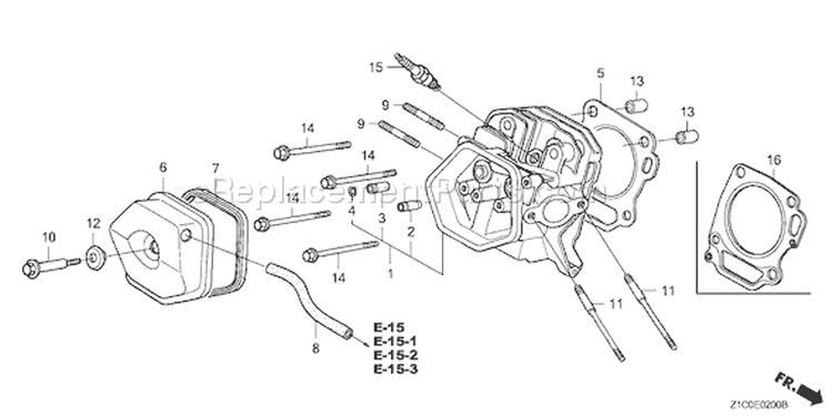 Page H Diagram and Parts List for GX390T1 Type QAPW - VIN# GCAET-1000001 Honda Engine