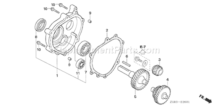 Page R Diagram and Parts List for GX390U1 Type HA2 - VIN# GCANK-1000001 Honda Engine
