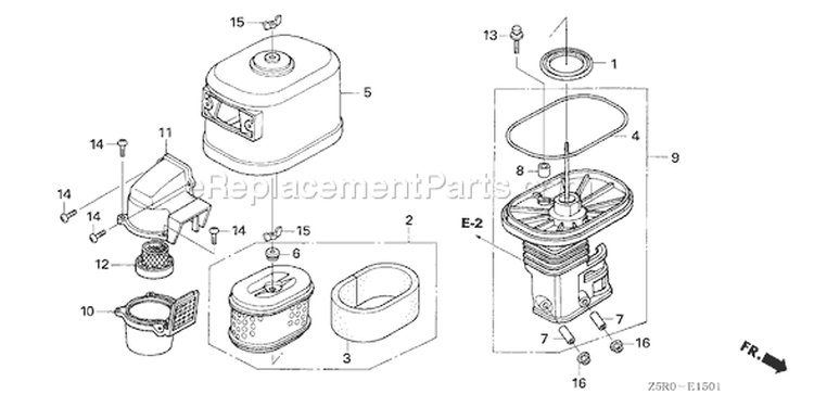 Page A Diagram and Parts List for GX390U1 Type QC2 - VIN# GCANK-1000001 Honda Engine
