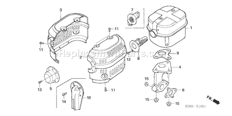 Page O Diagram and Parts List for GX390U1 Type SMD3 - VIN# GCANK-1000001 Honda Engine