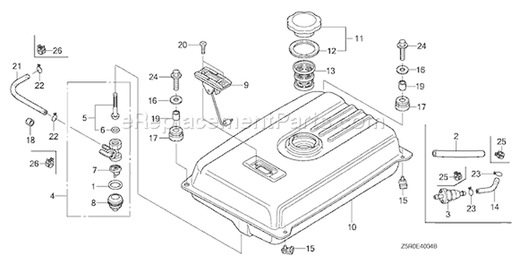 Page Q Diagram and Parts List for GX390U1 Type VWS - VIN# GCANK-1000001 Honda Engine