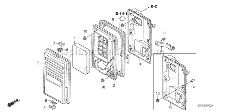 Page A Diagram and Parts List for GX390U1 Type VWC - VIN# GCANK-1000001 Honda Engine