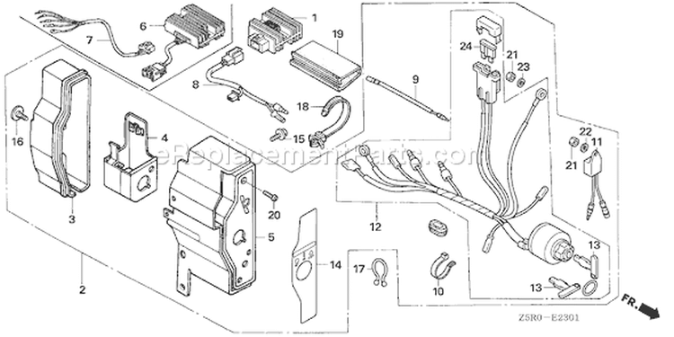 Page E Diagram and Parts List for GX390U1 Type STC4 - VIN# GCANK-1000001 Honda Engine