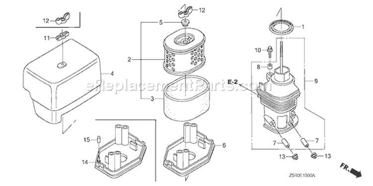 Page A Diagram and Parts List for GX390R1 Type VKB2 - VIN# GCANK-1000001 Honda Engine
