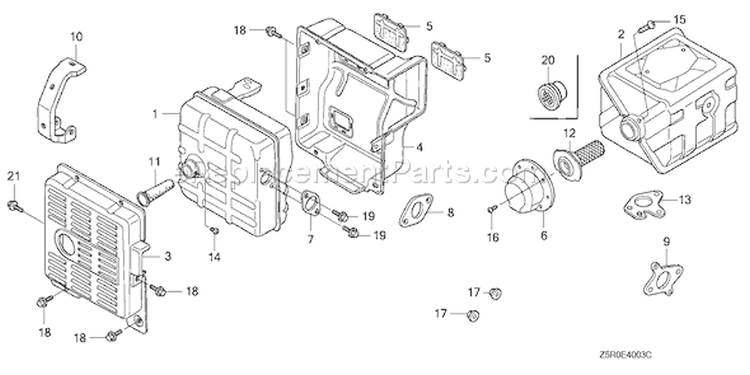 Page Q Diagram and Parts List for GX390U1 Type VXP7 - VIN# GCANK-1000001 Honda Engine
