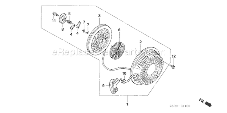 Page R Diagram and Parts List for GX390R1 Type VKB2 - VIN# GCANK-1000001 Honda Engine