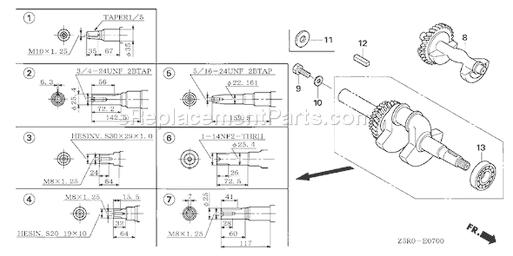 Page G Diagram and Parts List for GX390R1 Type VKB2 - VIN# GCANK-1000001 Honda Engine