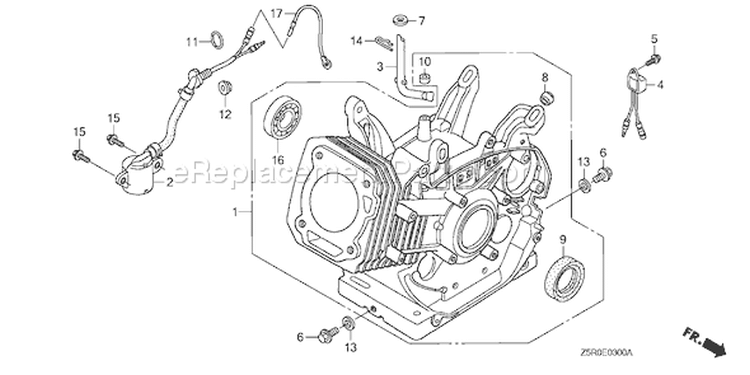Page H Diagram and Parts List for GX390R1 Type VKB2 - VIN# GCANK-1000001 Honda Engine