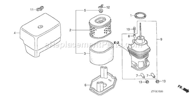 Page A Diagram and Parts List for GX390UH1 Type QAA2 - VIN# GCAHH-0000001 Honda Engine