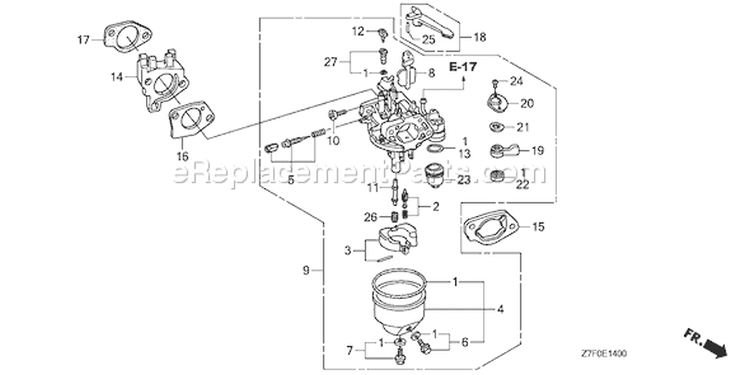 Page C Diagram and Parts List for GX390UH1 Type QAA2 - VIN# GCAHH-0000001 Honda Engine