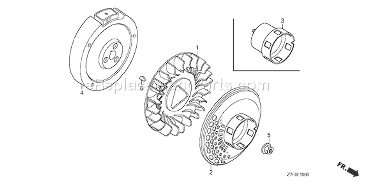 Page J Diagram and Parts List for GX390UH1 Type QAA2 - VIN# GCAHH-0000001 Honda Engine
