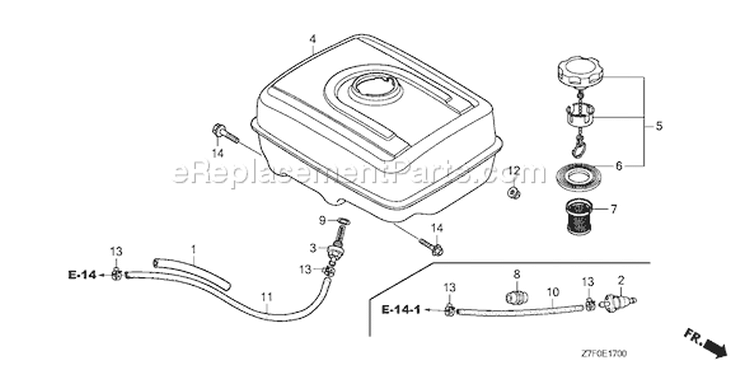 Page K Diagram and Parts List for GX390UH1 Type QAA2 - VIN# GCAHH-0000001 Honda Engine