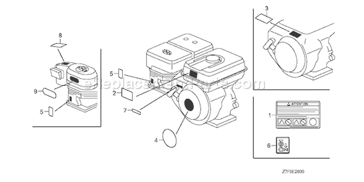 Page M Diagram and Parts List for GX390UH1 Type QAA2 - VIN# GCAHH-0000001 Honda Engine