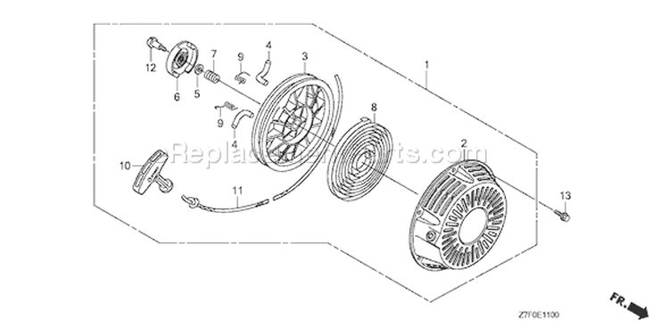 Page P Diagram and Parts List for GX390UH1 Type QAA2 - VIN# GCAHH-0000001 Honda Engine