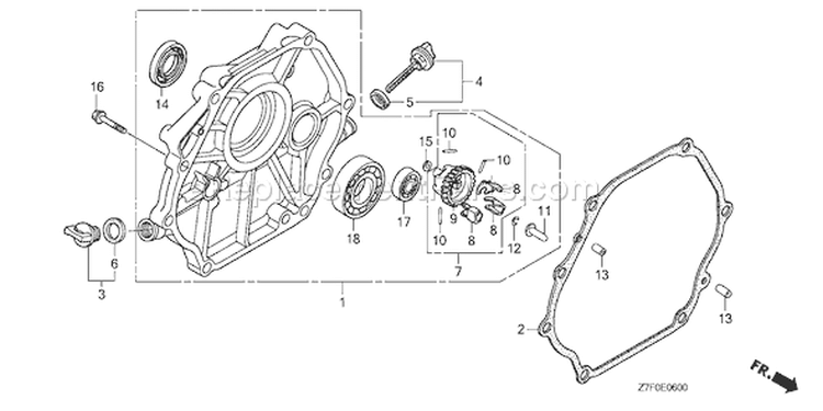 Page E Diagram and Parts List for GX390UH1 Type QAA2 - VIN# GCAHH-0000001 Honda Engine