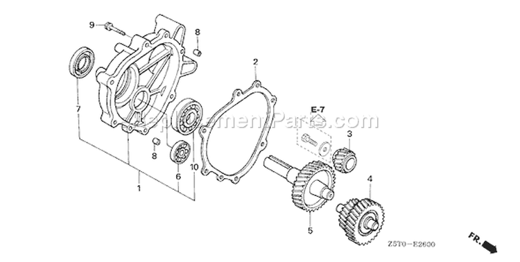 Page S Diagram and Parts List for GX390UT1 Type LXE8 - VIN# GCAKT-1000001 Honda Engine