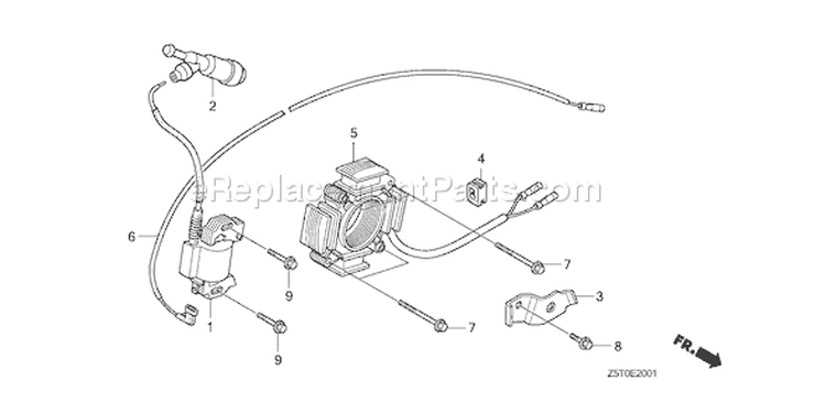 Page M Diagram and Parts List for GX390UT1 Type QNR2 - VIN# GCAKT-1000001 Honda Engine