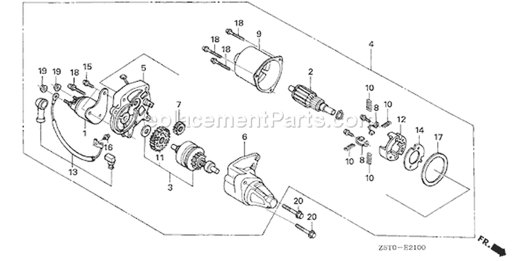 Page R Diagram and Parts List for GX390UT1 Type VXE2 Honda Engine