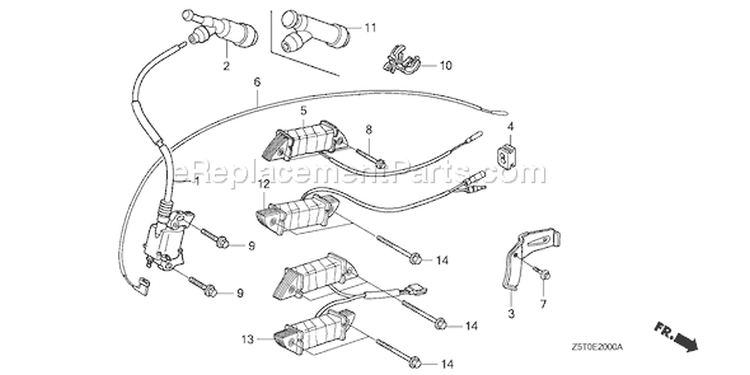Page L Diagram and Parts List for GX390UT1 Type QAA2 - VIN# GCAKT-1000001 Honda Engine
