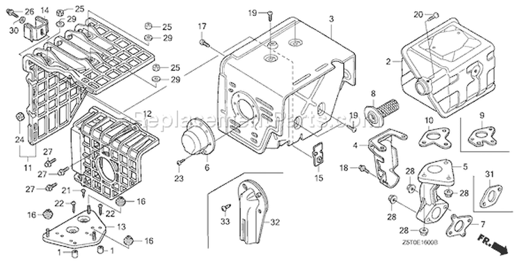 Page N Diagram and Parts List for GX390UT1 Type QAA2 - VIN# GCAKT-1000001 Honda Engine