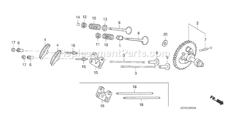 Page B Diagram and Parts List for GX390UT1 Type QAA2 - VIN# GCAKT-1000001 Honda Engine
