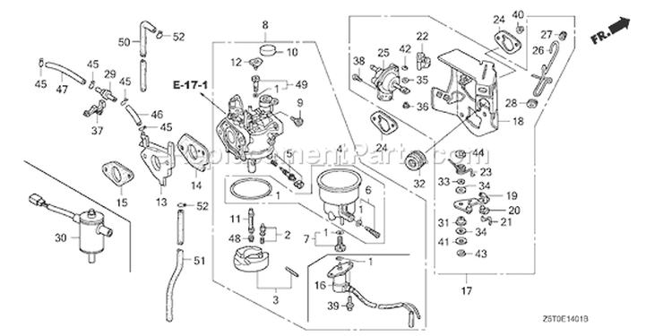 Page D Diagram and Parts List for GX390UT1 Type VXG - VIN# GCAKT-1000001 Honda Engine