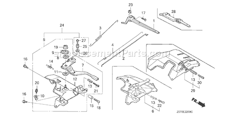 Page D Diagram and Parts List for GX390UT1 Type QAA2 - VIN# GCAKT-1000001 Honda Engine