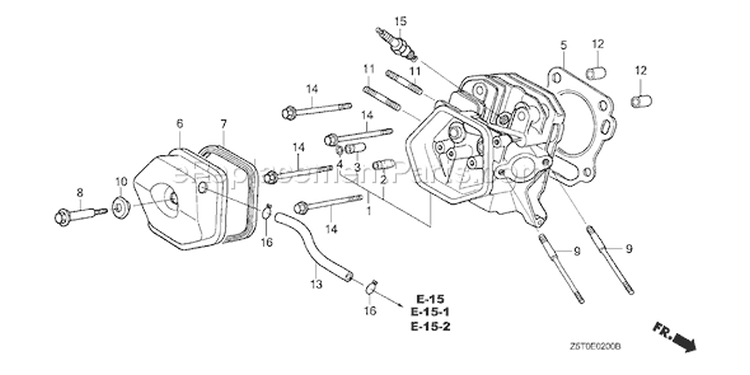 Page H Diagram and Parts List for GX390UT1 Type QAA2 - VIN# GCAKT-1000001 Honda Engine