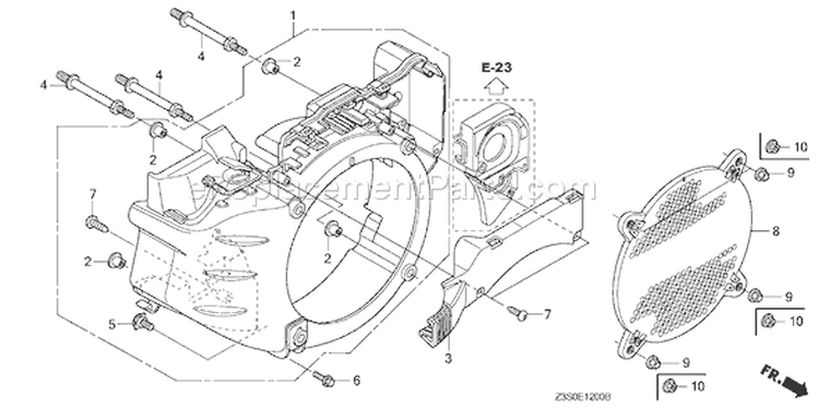Page K Diagram and Parts List for GX440IR Type V5M6 - VIN# GCAWK-1000001 Honda Engine