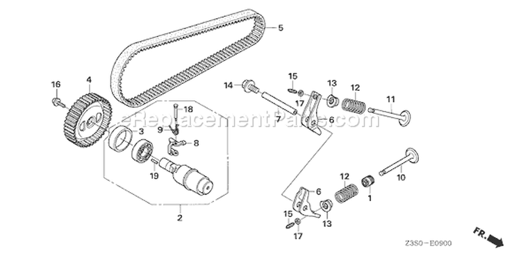 Page B Diagram and Parts List for GX440IR Type V5M6 - VIN# GCAWK-1000001 Honda Engine