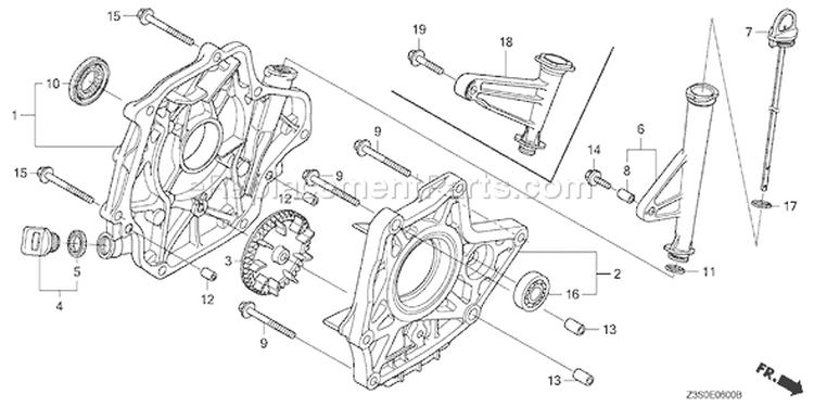 Page E Diagram and Parts List for GX440IR Type V5M6 - VIN# GCAWK-1000001 Honda Engine