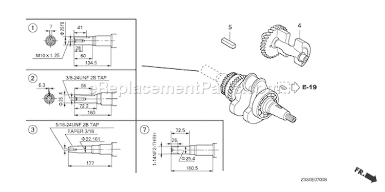 Page F Diagram and Parts List for GX440IR Type V5M6 - VIN# GCAWK-1000001 Honda Engine