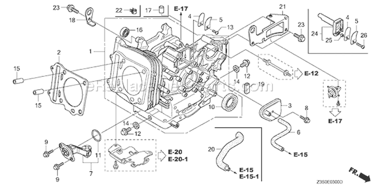 Page G Diagram and Parts List for GX440IR Type V5M6 - VIN# GCAWK-1000001 Honda Engine
