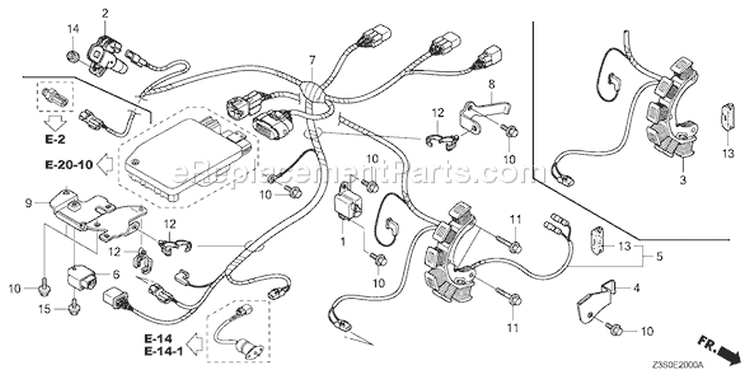Page N Diagram and Parts List for GX440IU V5MF - VIN# GCAWK-1000001 Honda Engine