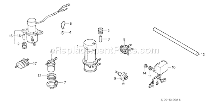Page Q Diagram and Parts List for GX610K1 Type QDX2 - VIN# GCAC-2000001-2059999 Honda Engine