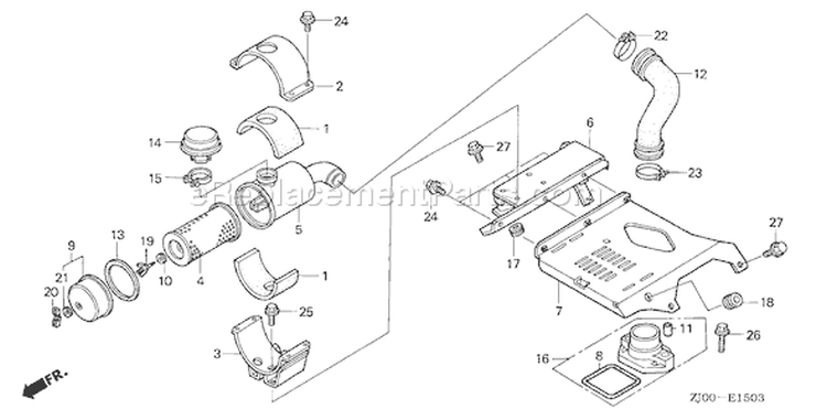 Page A Diagram and Parts List for GX610K1 Type TXF2A - VIN# GCAC-2060001-9999999 Honda Engine