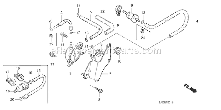 Page L Diagram and Parts List for GX610K1 Type VXDA - VIN# GCAC-2060001-9999999 Honda Engine