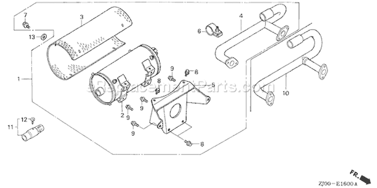 Page P Diagram and Parts List for GX610K1 Type VXDA - VIN# GCAC-2060001-9999999 Honda Engine