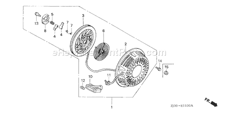 Page S Diagram and Parts List for GX610 Type VZA - VIN# GCAC-1000001-1999999 Honda Engine